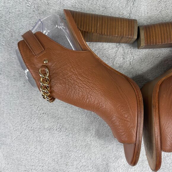 Coach Leanna Soft Milled LHTR Womens Slingback 8.5B Saddle Heeled Sandals A7842 - Picture 7 of 14